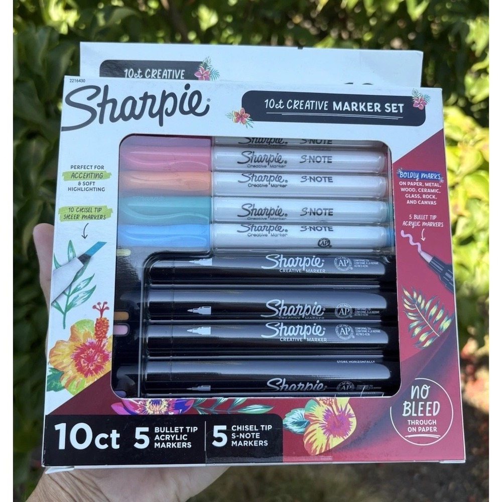 Sharpie Creative Markers 10ct Set Bullet Tip Acrylic & Chisel Tip S-Note 2216668